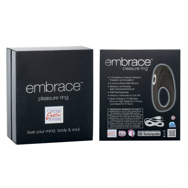 Серое виброкольцо Embrace pleasure rings, California Exotic Novelties
