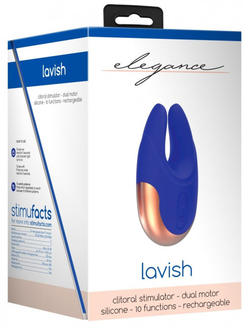 Синий клиторальный стимулятор Lavish - 8,9 см., Shots Media BV
