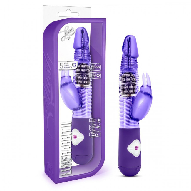 Фиолетовый вибратор с клиторальной стимуляцией Luxe Rabbit 2 - 26 см., Blush Novelties