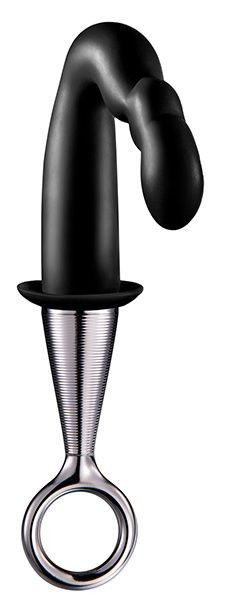 Чёрный изогнутый анальный плаг PROSTATE PLUG PLATED HANDLE, Dream Toys Чёрный изогнутый анальный плаг PROSTATE PLUG PLATED HANDLE, Dream Toys