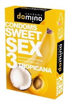 Презервативы для орального секса DOMINO Sweet Sex с ароматом тропических фруктов - 3 шт., Domino