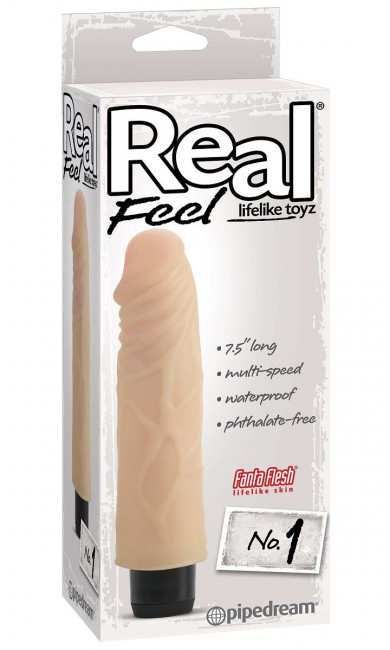 Реалистичный вибромассажер Real Feel Lifelike Toyz №1 - 19,1 см., Pipedream Реалистичный вибромассажер Real Feel Lifelike Toyz №1 - 19,1 см., Pipedream