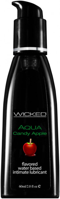 Лубрикант с ароматом сахарного яблока Wicked Aqua Candy Apple - 60 мл., Wicked