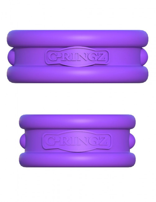 Набор из двух фиолетовых эрекцонных колец Max Width Silicone Rings, Pipedream