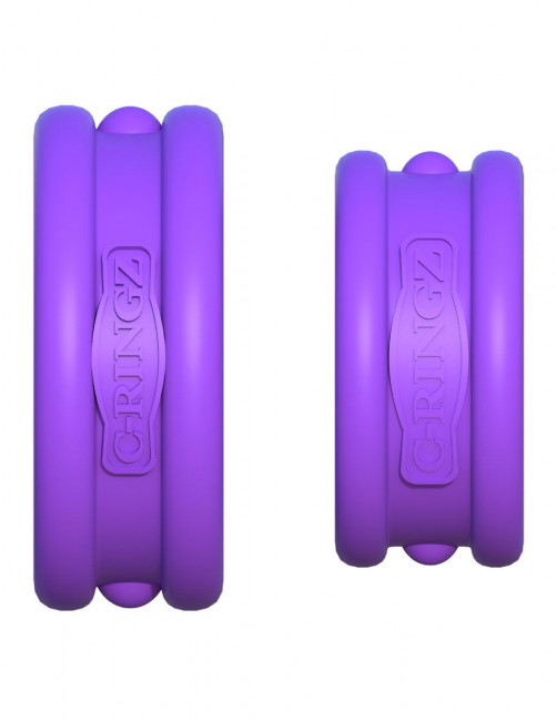 Набор из двух фиолетовых эрекцонных колец Max Width Silicone Rings, Pipedream