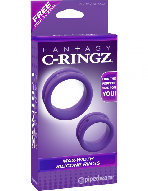 Набор из двух фиолетовых эрекцонных колец Max Width Silicone Rings, Pipedream