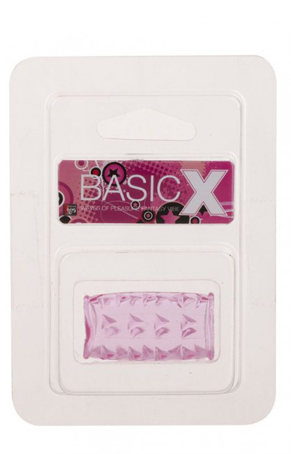 Розовая насадка на пенис с треугольными шипами BASICX TPR SLEEVE, Dream Toys Розовая насадка на пенис с треугольными шипами BASICX TPR SLEEVE, Dream Toys