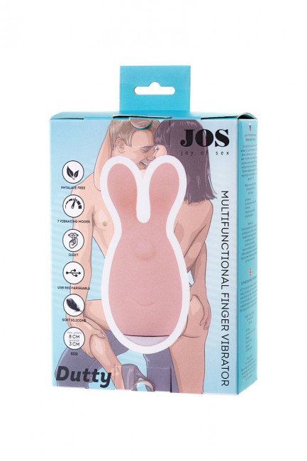 Нежно-розовая вибронасадка на палец DUTTY, JOS Нежно-розовая вибронасадка на палец DUTTY, JOS