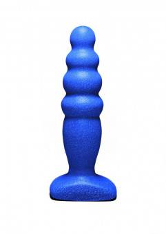 Синий анальный стимулятор Small Bubble Plug - 11 см., Lola toys
