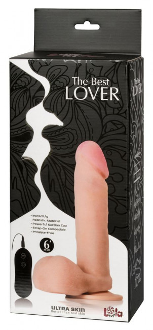 Реалистичный вибратор The Best Lover 6" с присоской - 20 см., Lola toys Реалистичный вибратор The Best Lover 6" с присоской - 20 см., Lola toys