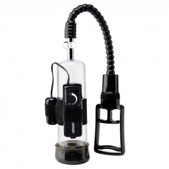 Мужская вакуумная помпа с вибрацией Deluxe Vibrating Power Pump - 20 см., Pipedream