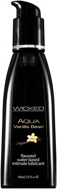 Лубрикант с ароматом ванильных бобов Wicked Aqua Vanilla Bean - 60 мл., Wicked