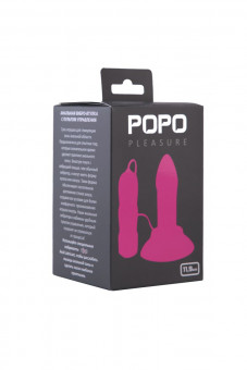 Розовая вибровтулка с выносным пультом управления вибрацией 	POPO Pleasure - 11,9 см., POPO Pleasure