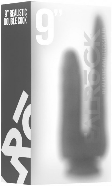 Прозрачный анально-вагинальный фаллоимитатор Realistic Double Cock 9 Inch - 23 см., Shots Media BV