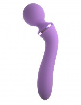 Фиолетовый двусторонний вибростимулятор Duo Wand Massage-Her - 19,6 см., Pipedream