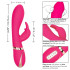 Розовый силиконовый вибратор с клиторальным отростком Signature Silicone Ultra-Soft Rabbit - 22,75 см., California Exotic Novelties