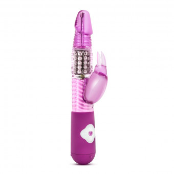 Розовый вибратор с клиторальной стимуляцией Luxe Rabbit - 26 см., Blush Novelties