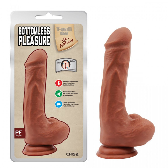 Кофейный фаллоимитатор Bottomless Pleasure - 20 см. Кофейный фаллоимитатор Bottomless Pleasure - 20 см.