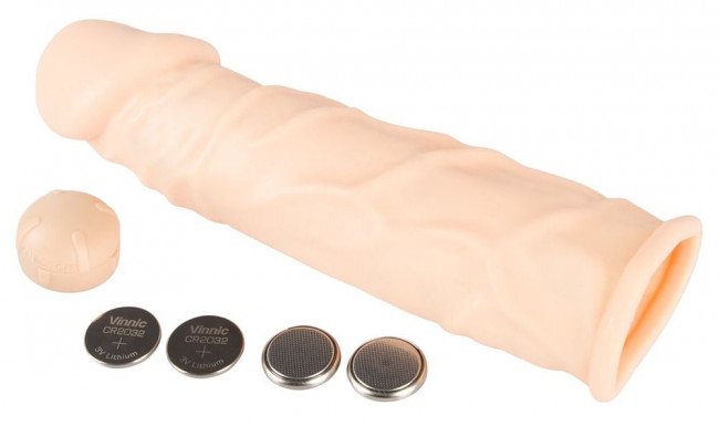 Телесная удлиняющая насадка с вибрацией Silicone Extension Vibrating - 19 см., Orion Телесная удлиняющая насадка с вибрацией Silicone Extension Vibrating - 19 см., Orion