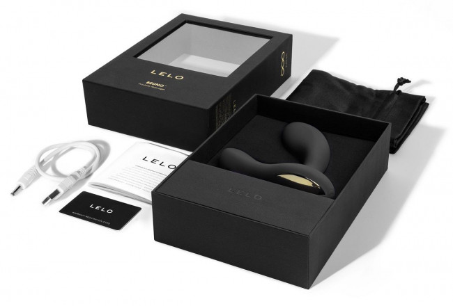 Чёрный перезаряжаемый стимулятор простаты Bruno Black, Lelo