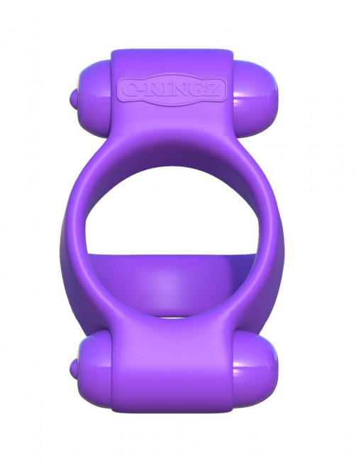 Эрекционное кольцо с двумя виброэлементами Squeeze Play Couples Ring, Pipedream