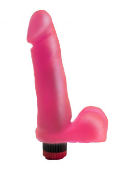 Розовый вибромассажёр в форме фаллоса - 16 см., LOVETOY (А-Полимер)