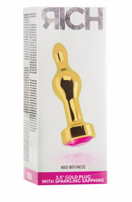 Золотистая анальная пробка с розовым кристаллом - 10,5 см., Shots Media BV Золотистая анальная пробка с розовым кристаллом - 10,5 см., Shots Media BV