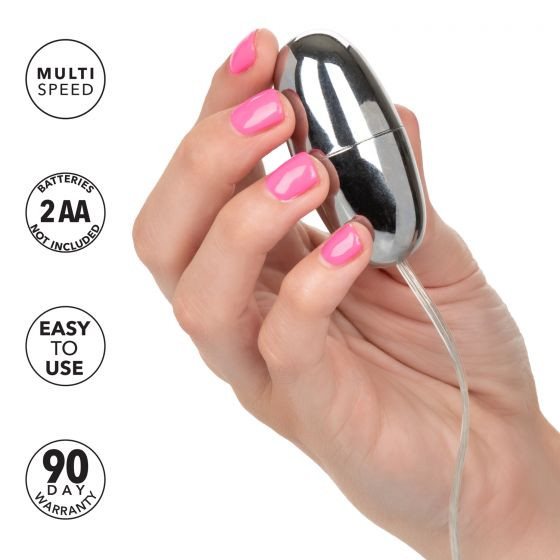 Серебристое виброяичко Slim Teardrop Bullet Серебристое виброяичко Slim Teardrop Bullet