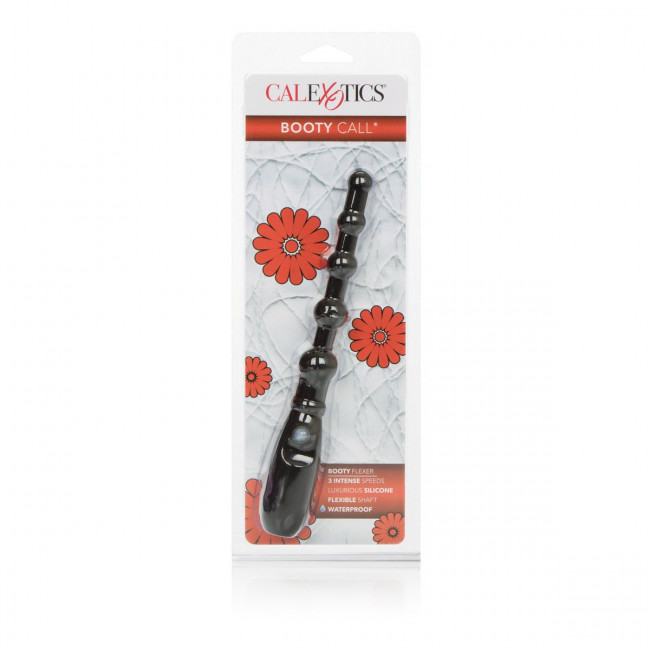 Черная анальная цепочка с вибрацией Booty Call Booty Flexer - 14,5 см., California Exotic Novelties