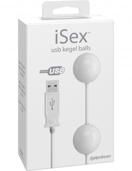 Белые вагинальные виброшарики USB KEGEL BALLS, работающие от USB, Pipedream