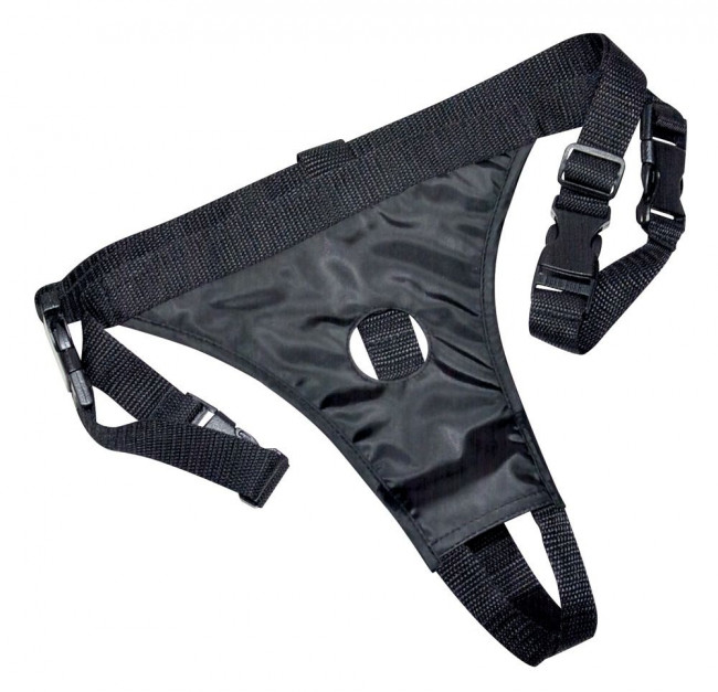 Телесный страпон с вагинальной пробкой Double Dong Strap-On - 19 см., Orion