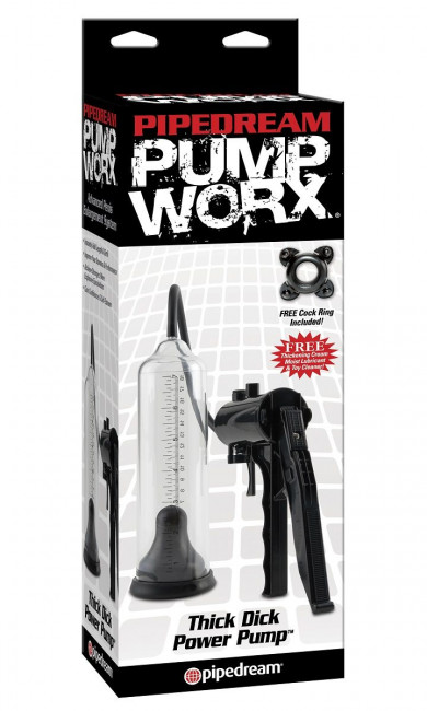 Мужская вакуумная помпа с удобным рычагом Thick Dick Power Pump, Pipedream