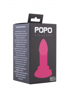 Розовая анальная втулка на присоске POPO Pleasure - 13 см., POPO Pleasure