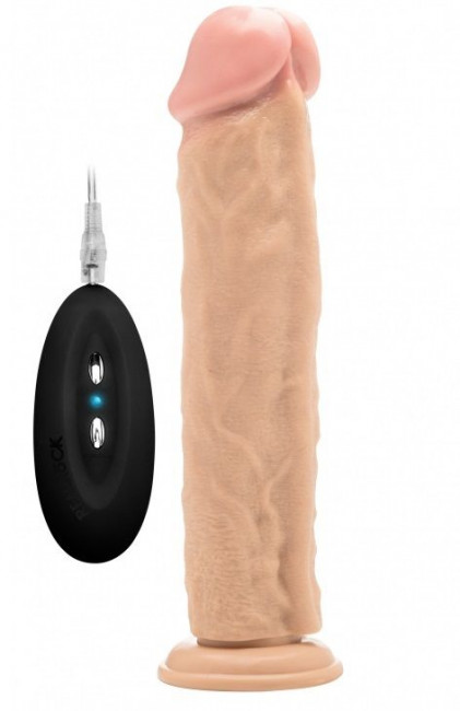 Телесный вибратор-реалистик Vibrating Realistic Cock 11" - 27,5 см., Shots Media BV