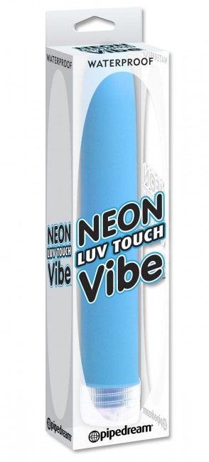 Неоново-голубой вибратор Neon Luv Touch Vibe - 17 см., Pipedream Неоново-голубой вибратор Neon Luv Touch Vibe - 17 см., Pipedream