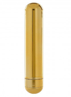Золотистый вибратор PURE GOLD EXCITEMENT VIBE MEDIUM - 15 см., Toy Joy