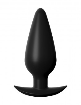 Черная коническая анальная пробка Small Weighted Silicone Plug - 10,4 см., Pipedream