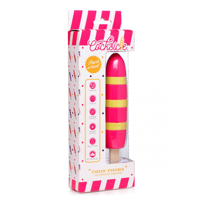 Ярко-розовый вибростимулятор-эскимо 10X Popsicle Vibrator - 21,6 см. Ярко-розовый вибростимулятор-эскимо 10X Popsicle Vibrator - 21,6 см.