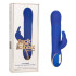 Синий вибратор Signature Silicone Rotating Beaded Rabbit с клиторальным отростком - 22,75 см., California Exotic Novelties