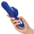 Синий вибратор Signature Silicone Rotating Beaded Rabbit с клиторальным отростком - 22,75 см., California Exotic Novelties