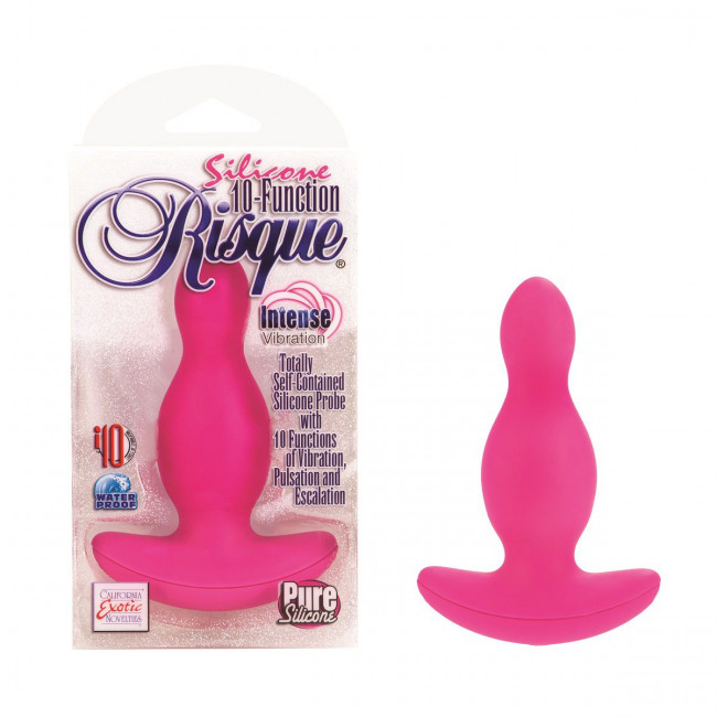 Розовый анальный плаг из силикона с 10 функциями SILICONE RISQUE - 10 см., California Exotic Novelties Розовый анальный плаг из силикона с 10 функциями SILICONE RISQUE - 10 см., California Exotic Novelties