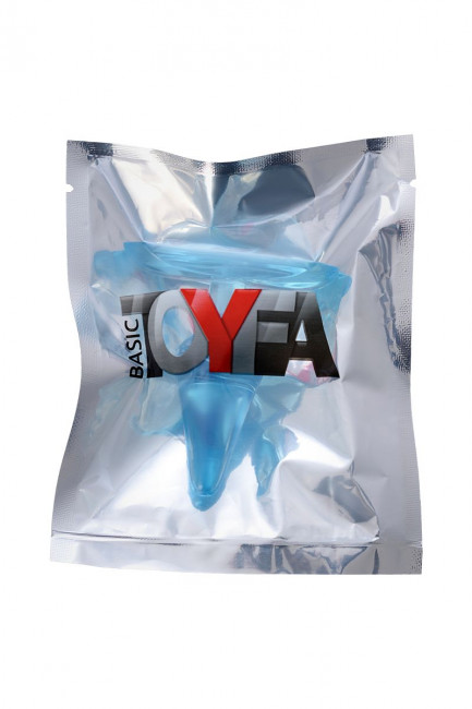 Голубая анальная втулка с ограничителем - 6,5 см., ToyFa