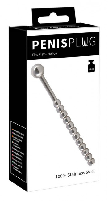 Серебристый уретральный стимулятор Penis Plug Piss Play - 14 см., Orion