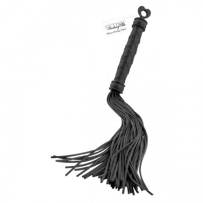 Черная силиконовая плеть Silicone Bondage Whip, Pipedream
