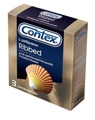 Презервативы с рёбрышками CONTEX Ribbed - 3 шт., Contex Презервативы с рёбрышками CONTEX Ribbed - 3 шт., Contex