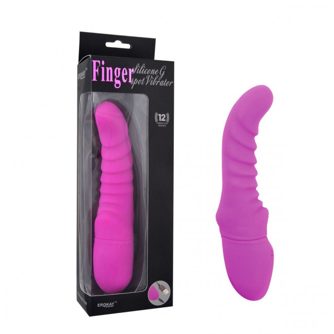 Фиолетовый вибратор Rechargeable G Curve - 20 см., Erokay