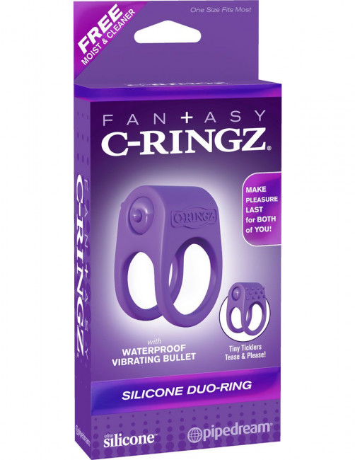 Эрекционное кольцо с подхватом мошонки Silicone Duo-Ring, Pipedream