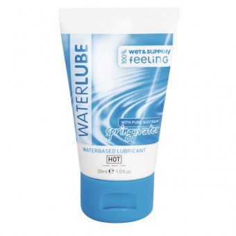 Гель-смазка на основе чистой родниковой воды WaterLube - 30 мл., HOT