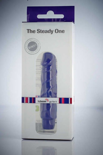 Синий вибратор The Steady One - 18,5 см., Taboom