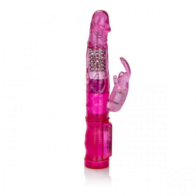 Розовый вибромассажер Petite Jack Rabbit - 24 см., California Exotic Novelties